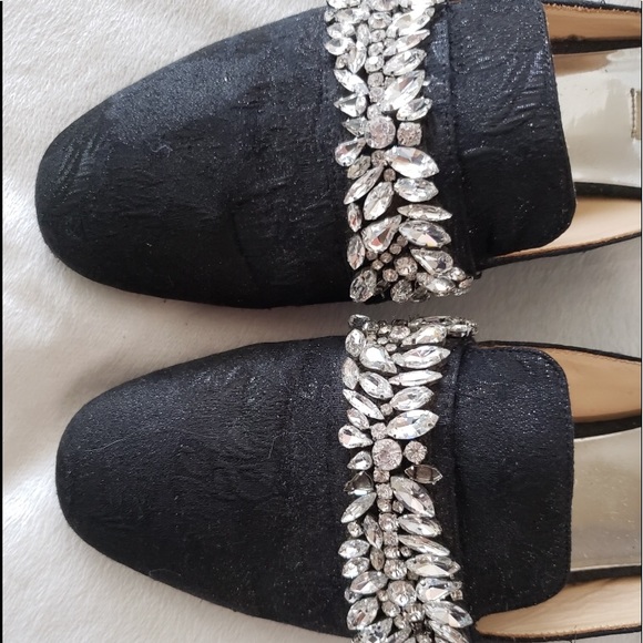 BADGLEY MICSHKA Black Flat loafers cloth w/ bling - Picture 8 of 8